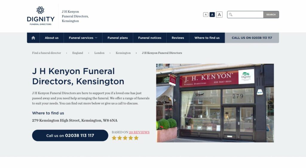 J H Kenyon Funeral Directors