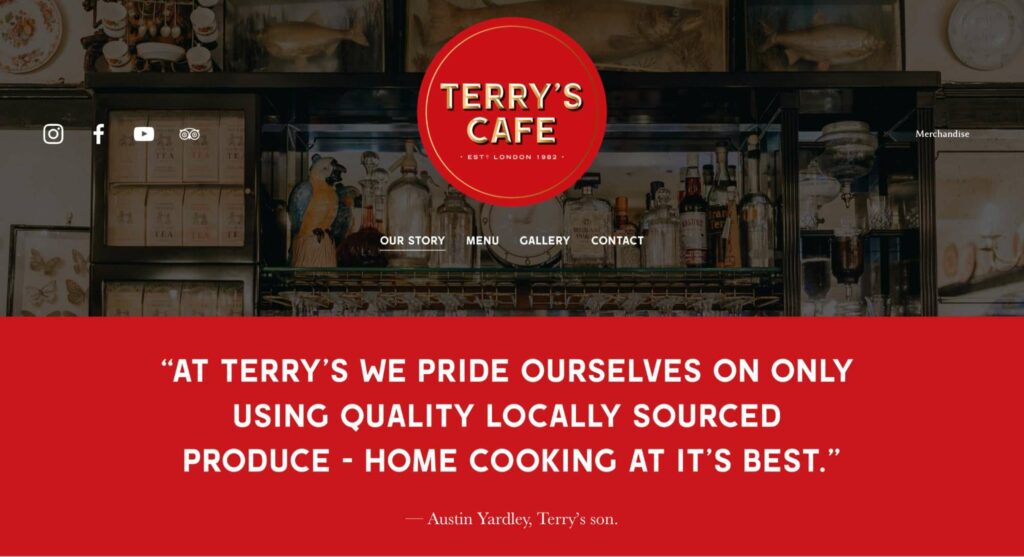 Terry's Cafe London' Homepage