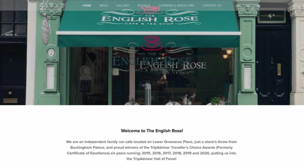 The English Rose Café and Tea Shop' Homepage